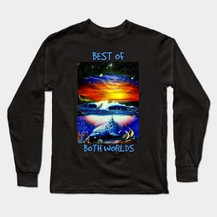 Dolphin seascape Hawaii three worlds space Long Sleeve T-Shirt